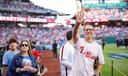 Gov. Josh Shapiro and his family attended a Philadelphia Phillies baseball game in October 2023.
