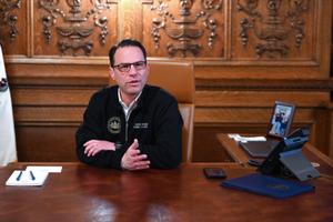 Gov. Josh Shapiro in the Capitol during a recent interview. He released the first budget of his administration Tuesday.
