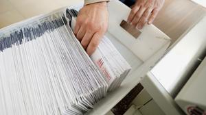 Mail-in ballots are sorted and counted by workers on Election Day in Northampton County. Pennsylvania lawmakers instituted no-excuse mail voting for the first time in 2019. Mail-in ballots are sorted and counted by workers on Election Day in Northampton County. Pennsylvania lawmakers instituted no-excuse mail voting for the first time in 2019.