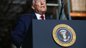At a campaign rally, President Donald Trump criticized Gov. Tom Wolf for his coronavirus restrictions and implied he might withhold aid in the future.