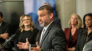 Pennsylvania Secretary of Education Pedro Rivera (seen here at the Community College of Philadelphia in November 2019)