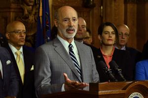 Gov. Tom Wolf speaks at a news conference in his Capitol offices on Wednesday, Jan. 29, 2020 in Harrisburg, Pa. Gov. Tom Wolf speaks at a news conference in his Capitol offices on Wednesday, Jan. 29, 2020 in Harrisburg, Pa.