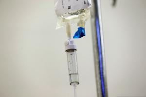 In this May 25, 2017 file photo, chemotherapy drugs are administered to a patient at a hospital in Chapel Hill, N.C. In this May 25, 2017 file photo, chemotherapy drugs are administered to a patient at a hospital in Chapel Hill, N.C.