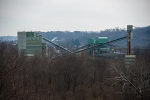 Towering remnants of the abandoned coal mine known as Emerald Mine are seen on the outskirts of Waynesburg in Greene County. Towering remnants of the abandoned coal mine known as Emerald Mine are seen on the outskirts of Waynesburg in Greene County.