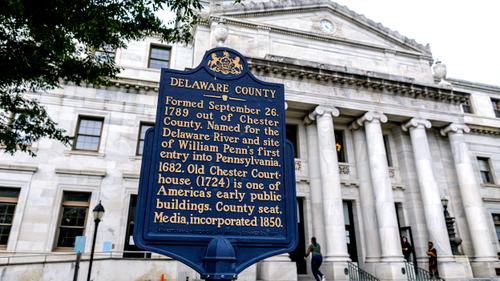 The Delaware County courthouse in Media Borough. The Delaware County courthouse in Media Borough.