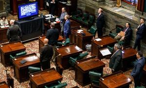 Both the state House and Senate have passed temporary rules allowing remote voting, yet some members still choose to come into the Capitol. Both the state House and Senate have passed temporary rules allowing remote voting, yet some members still choose to come into the Capitol.