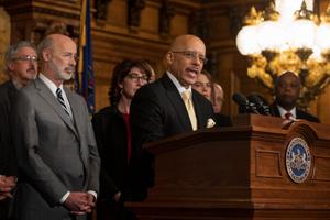 Sen. Vincent Hughes (D., Philadelphia) acknowledged flaws with the existing rental assistance program: “It hasn’t been working." Sen. Vincent Hughes (D., Philadelphia) acknowledged flaws with the existing rental assistance program: “It hasn’t been working."