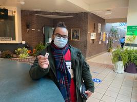 Sebastian Santos, 20, of York, cast a provisional ballot on Tuesday. Sebastian Santos, 20, of York, cast a provisional ballot on Tuesday.