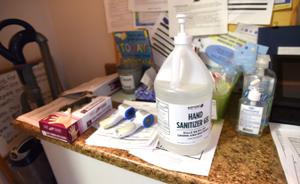At Boyertown Children's Center, a PPE station is set up near the main entrance. At Boyertown Children's Center, a PPE station is set up near the main entrance.
