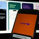 OpenAI's ChatGPT app is displayed on an iPhone in New York, May 18, 2023.