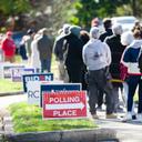 Pennsylvania voters wait in line in 2020.