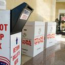 A mail ballot drop box is displayed Nov. 7, 2023, at Northampton County Courthouse in Easton, Pennsylvania.