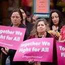 Public officials and members of Planned Parenthood at a 2022 press conference about the overturning of Roe v. Wade.