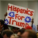 Hispanic voters rallying in support of President Donald Trump.