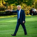 President Donald Trump on the South Lawn of the White House, Monday, Sept. 22, 2025.