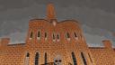 An illustration of Blair County Prison with gray clouds in the background.