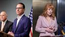 Gov. Josh Shapiro and Pennsylvania Treasurer Stacy Garrity