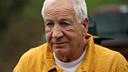 Former Penn State University assistant football coach Jerry Sandusky arrives at the Centre County Courthouse, Friday, Nov. 22, 2019, in Bellefonte, PA.