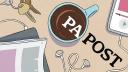 An illustration showing coffee, headphones, keys, and a newspaper on a breakfast table under the words PA Post.