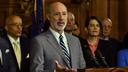 Gov. Tom Wolf speaks at a news conference in his Capitol offices on Wednesday, Jan. 29, 2020 in Harrisburg, Pa.
