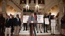 Advocates at a press conference at the state capitol in Harrisburg, Pa.