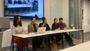 Danielle Ohl, Brittany Hailer, Tanisha Long, Nev Jones, and Jeremy Northup discuss the findings of Spotlight PA's "A Criminal Solution" investigation at an event in Pittsburgh.