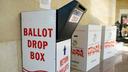 A mail ballot drop box is displayed Nov. 7, 2023, at Northampton County Courthouse in Easton, Pennsylvania.