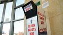 A mail ballot drop box is displayed Nov. 7, 2023, at Northampton County Courthouse in Easton, Northampton County, Pennsylvania. 