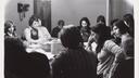 A planning meeting for FOCUS, a 1974 showcase of female artists in Philadelphia that's being revisited on its 50th anniversary.