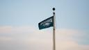 A Philadelphia Eagles flag flies over the state Capitol in Harrisburg in 2018.