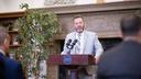 Pa. Sen. Dan Laughlin (R., Erie) at a news conference in 2022.