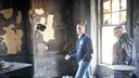 Gov. Josh Shapiro tours the residence after an April 2025 arson attack.