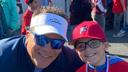 Tom Frebel with a young player in the Baseballtown Charities Dream League.