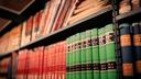 Library books arranged on a shelf