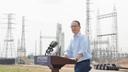 Gov. Josh Shapiro during a 2025 visit to Falls Township in Bucks County, where an Amazon data center campus is being built.