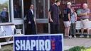 Pennsylvania Gov. Josh Shapiro walks out of his polling place in Rydal, Pa., Tuesday, May 19, 2026.