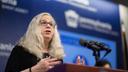 Health Secretary Rachel Levine speaks to reporters about COVID-19.