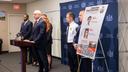Attorney General Dave Sunday announces the results of a criminal case involving former Penn State University students, in State College, PA on August 17, 2026.