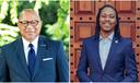 Los candidatos a auditor general Tim DeFoor (republicano) y Malcolm Kenyatta (demócrata)