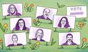 An illustration of the seven candidates for State College school board