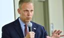 U.S. Rep. Scott Perry, R-Pa., speaks during a campaign event in front of employees at an insurance marketing firm, Oct. 17, 2024, in Harrisburg, Pa.