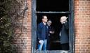 Gov. Josh Shapiro is shown fire damage inside the Pennsylvania Governor’s Residence in Harrisburg.