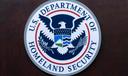 The seal of U.S. Department of Homeland Security is seen before a news conference at ICE Headquarters in Washington, May 21, 2025.
