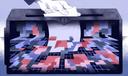 Illustration of a hand inserting a white ballot into a dark ballot box filled with colorful geometric shapes.