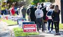 Pennsylvania voters wait in line in 2020.