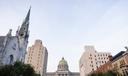 The view of the Pennsylvania Capitol in Harrisburg from State Street.