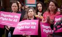 Public officials and members of Planned Parenthood at a 2022 press conference about the overturning of Roe v. Wade.