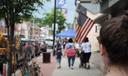 People walking the business district in Zelienople, Butler County, PA.