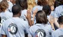 Hundreds of new AmeriCorps volunteers are sworn in for duty at a ceremony, Friday, Sept. 12, 2014, on the South Lawn of the White House in Washington.