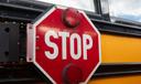 A school bus during a 2024 Pennsylvania state government news conference.